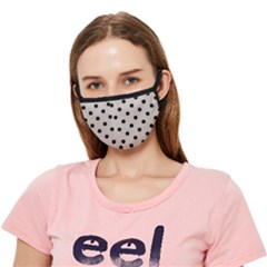 Large Black Polka Dots On Pale Grey - Crease Cloth Face Mask (adult)