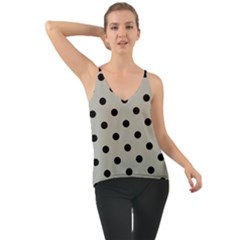 Large Black Polka Dots On Silver Cloud Grey - Chiffon Cami by FashionLane