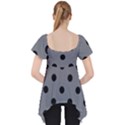 Large Black Polka Dots On Steel Grey - Lace Front Dolly Top View2