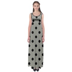 Large Black Polka Dots On Trout Grey - Empire Waist Maxi Dress by FashionLane