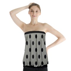 Large Black Polka Dots On Trout Grey - Strapless Top by FashionLane