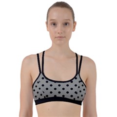 Large Black Polka Dots On Trout Grey - Line Them Up Sports Bra by FashionLane