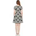 Large Black Polka Dots On Trout Grey - Inside Out Cap Sleeve Dress View4