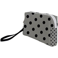 Large Black Polka Dots On Trout Grey - Wristlet Pouch Bag (small) by FashionLane