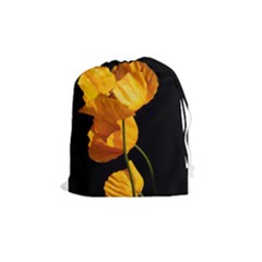 Yellow Poppies Drawstring Pouch (medium) by Audy