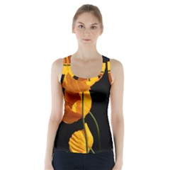 Yellow Poppies Racer Back Sports Top by Audy