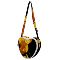 Yellow Poppies Heart Shoulder Bag