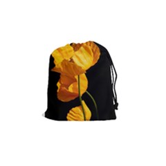 Yellow Poppies Drawstring Pouch (small) by Audy