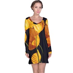 Yellow Poppies Long Sleeve Nightdress