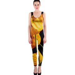 Yellow Poppies One Piece Catsuit by Audy