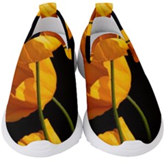 Yellow Poppies Kids  Slip On Sneakers