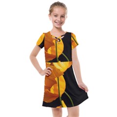 Yellow Poppies Kids  Cross Web Dress by Audy