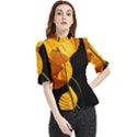 Yellow Poppies Frill Neck Blouse View1