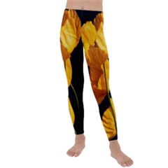 Yellow Poppies Kids  Lightweight Velour Leggings by Audy