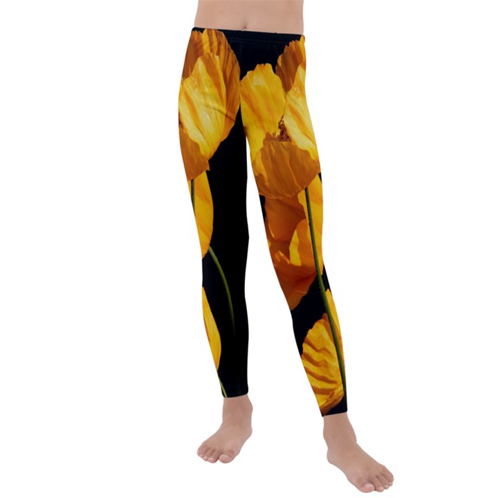 Yellow Poppies Kids  Lightweight Velour Leggings