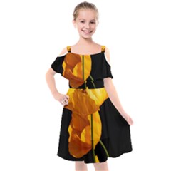 Yellow Poppies Kids  Cut Out Shoulders Chiffon Dress by Audy