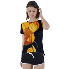 Yellow Poppies Short Sleeve Foldover Tee