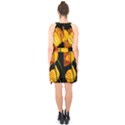 Yellow Poppies Halter Collar Waist Tie Chiffon Dress View2