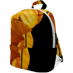 Yellow Poppies Zip Up Backpack