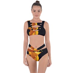 Yellow Poppies Bandaged Up Bikini Set  by Audy