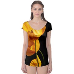 Yellow Poppies Boyleg Leotard  by Audy