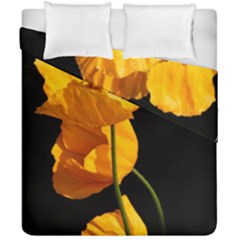 Yellow Poppies Duvet Cover Double Side (california King Size) by Audy