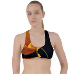 Yellow Poppies Criss Cross Racerback Sports Bra by Audy