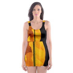 Yellow Poppies Skater Dress Swimsuit by Audy