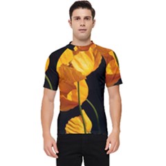 Yellow Poppies Men s Short Sleeve Rash Guard by Audy