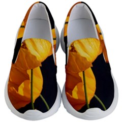 Yellow Poppies Kids Lightweight Slip Ons by Audy