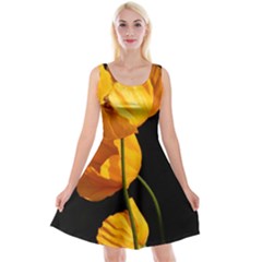 Yellow Poppies Reversible Velvet Sleeveless Dress