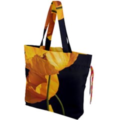 Yellow Poppies Drawstring Tote Bag by Audy