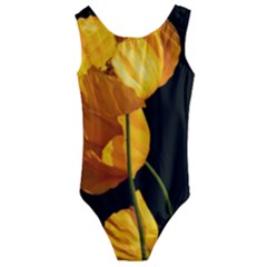 Yellow Poppies Kids  Cut-out Back One Piece Swimsuit by Audy