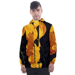 Yellow Poppies Men s Front Pocket Pullover Windbreaker