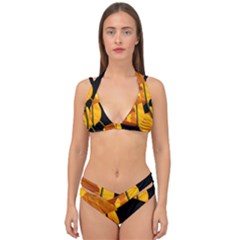 Yellow Poppies Double Strap Halter Bikini Set by Audy