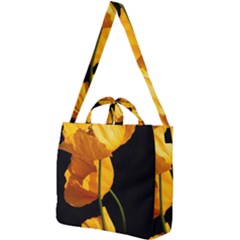 Yellow Poppies Square Shoulder Tote Bag by Audy