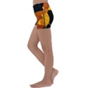 Yellow Poppies Kids  Lightweight Velour Yoga Shorts View2