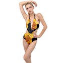 Yellow Poppies Plunging Cut Out Swimsuit View1