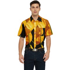 Yellow Poppies Men s Short Sleeve Pocket Shirt 