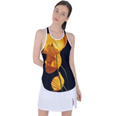 Yellow Poppies Racer Back Mesh Tank Top by Audy