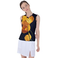 Yellow Poppies Women s Sleeveless Sports Top by Audy