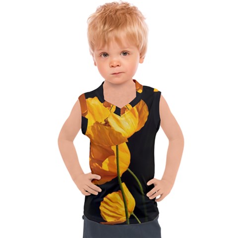 Yellow Poppies Kids  Sport Tank Top by Audy