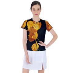 Yellow Poppies Women s Sports Top by Audy