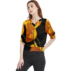 Yellow Poppies Quarter Sleeve Blouse