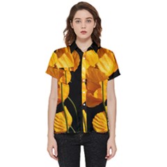 Yellow Poppies Short Sleeve Pocket Shirt by Audy