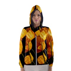 Yellow Poppies Women s Hooded Windbreaker by Audy