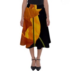 Yellow Poppies Perfect Length Midi Skirt by Audy