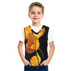 Yellow Poppies Kids  Basketball Tank Top by Audy