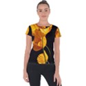 Yellow Poppies Short Sleeve Sports Top  View1