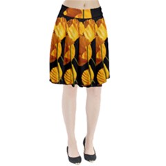 Yellow Poppies Pleated Skirt by Audy